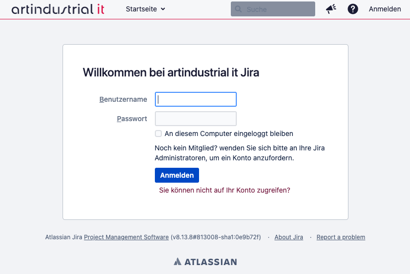 AIT Ticketsystem Jira Login